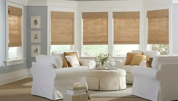Natural woven wood shades